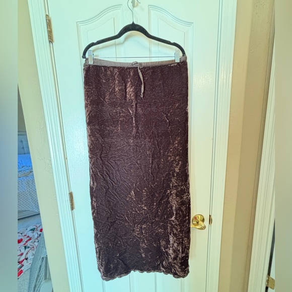 J. Jill Dresses & Skirts - J. Jill Rich Brown Velvet Maxi Skirt Women’s XLT or Extra Large Tall Drawstring